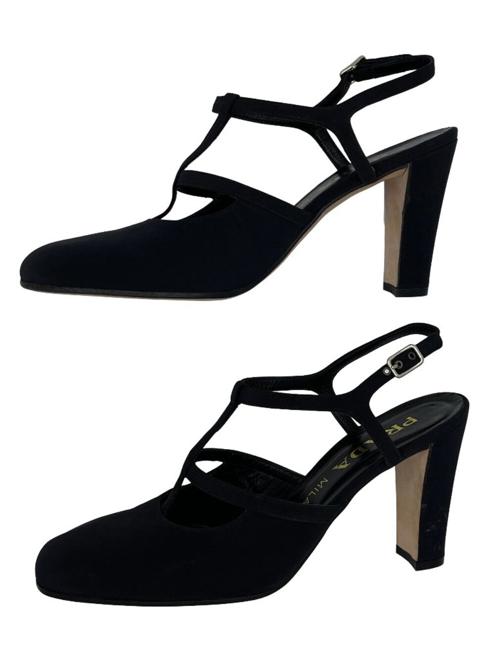 VINTAGE PRADA HIGH HEELS SLING-BACK ROUND TOE SANDALS SIZE 40 IT 10 US